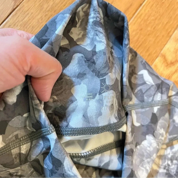 Aerie Offline 7/8 Women Leggings S/P‎ Yoga Gray Floral Blue Bundle Casual Active - Picture 12 of 17